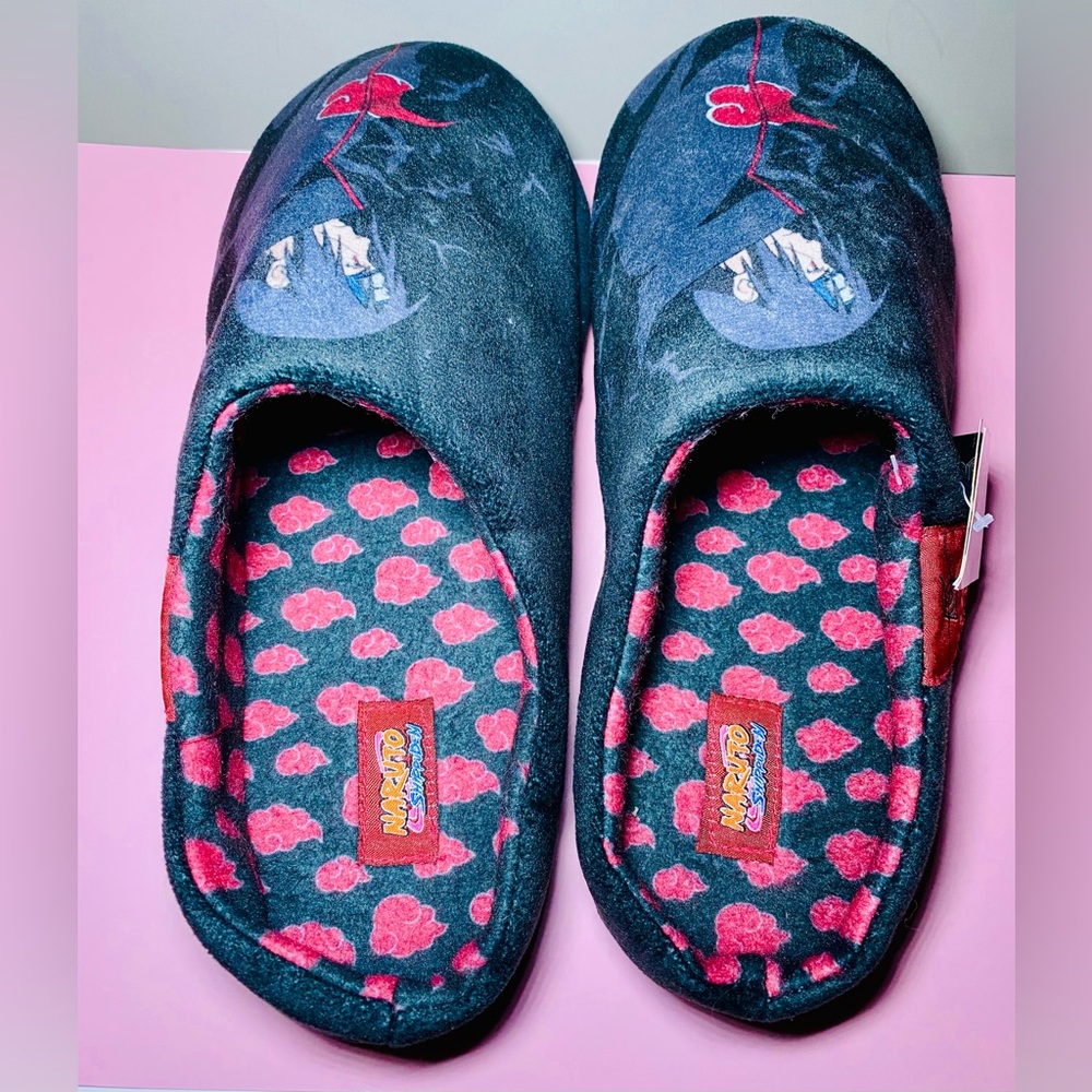 Hot Topic Naruto Shippuden Black Gray Unisex‎ Slippers M